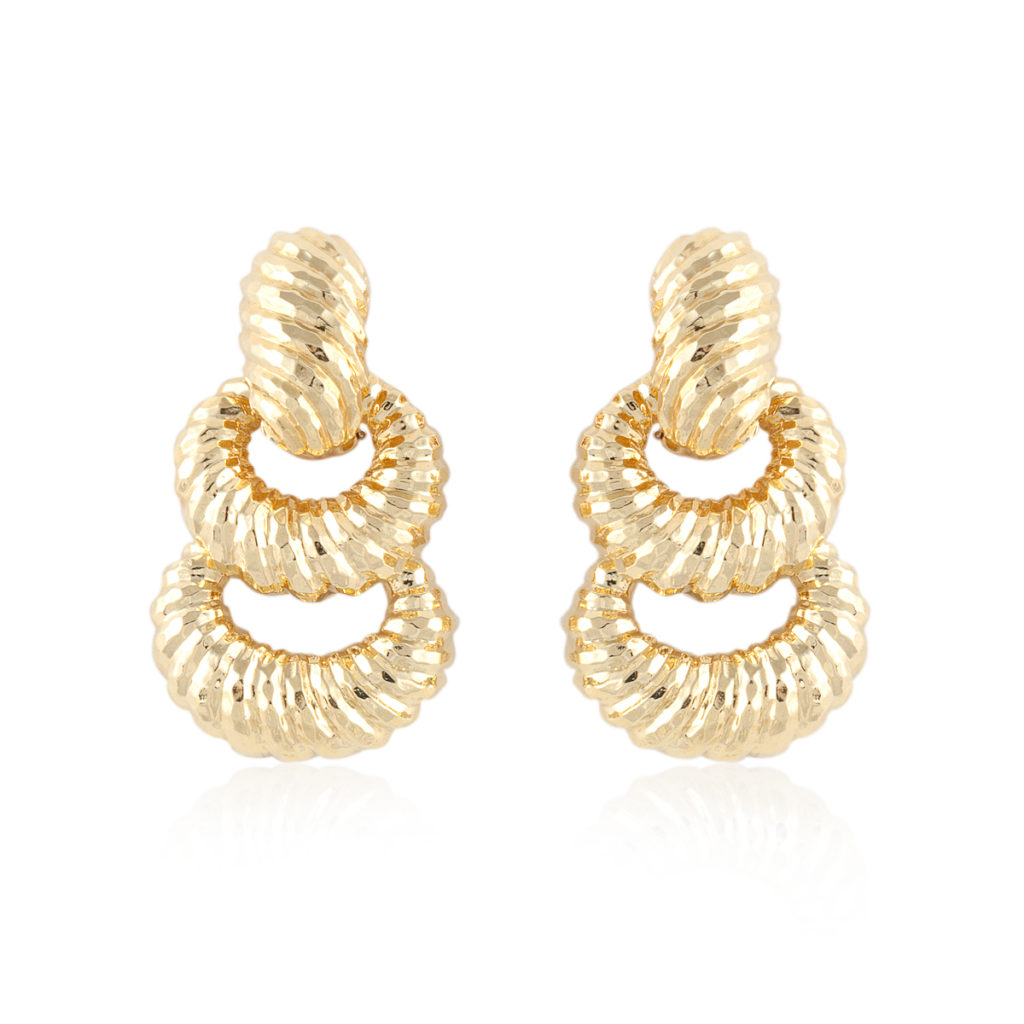 Tenenbaum Jewelers Vintage 1990s 18K Gold Doorknocker Earrings