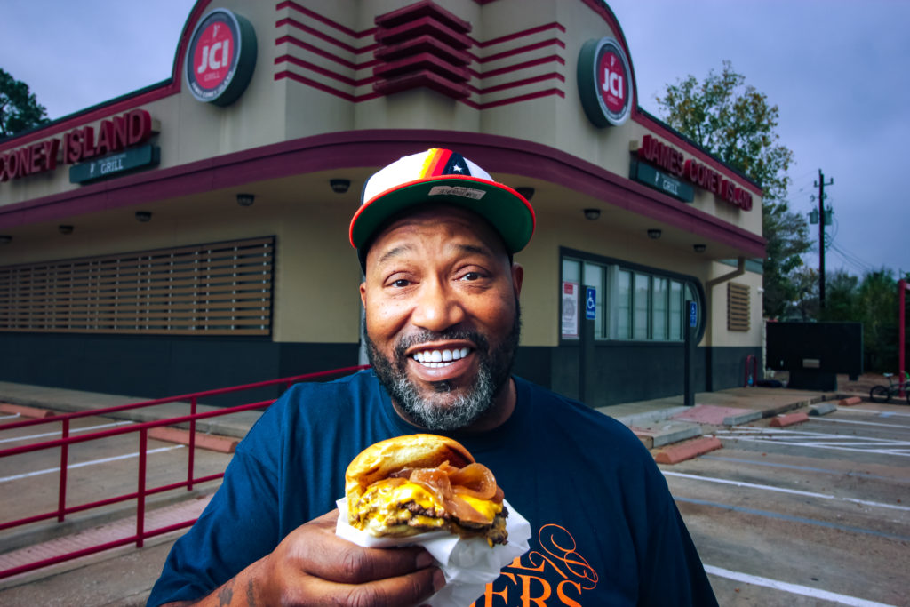 Bun B with a Trill Burger (Photo by Marco Torres)
