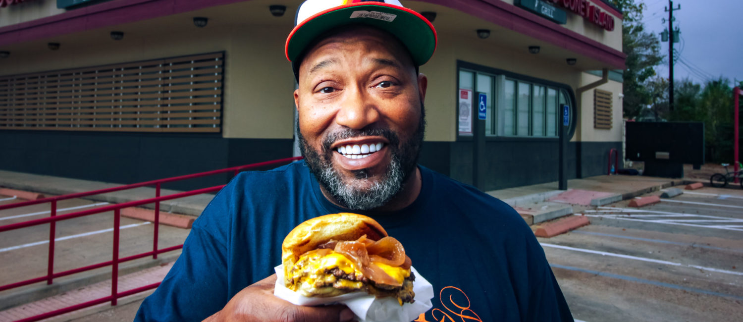 Bun B with a Trill Burger (Photo by Marco Torres)