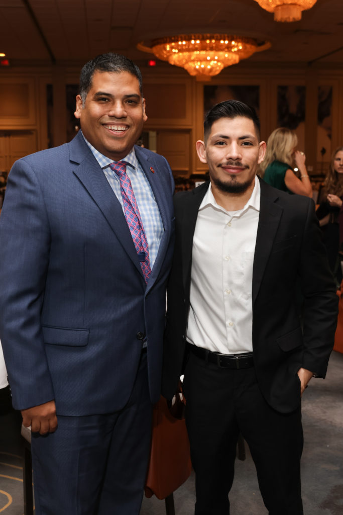 Vince Velasquez, Jesus Sanchez at the Child Advocates Angels of Hope luncheon. (Photo by Priscilla Dickson)