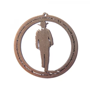 Wayne – John Wayne silhouette ornament in copper tone