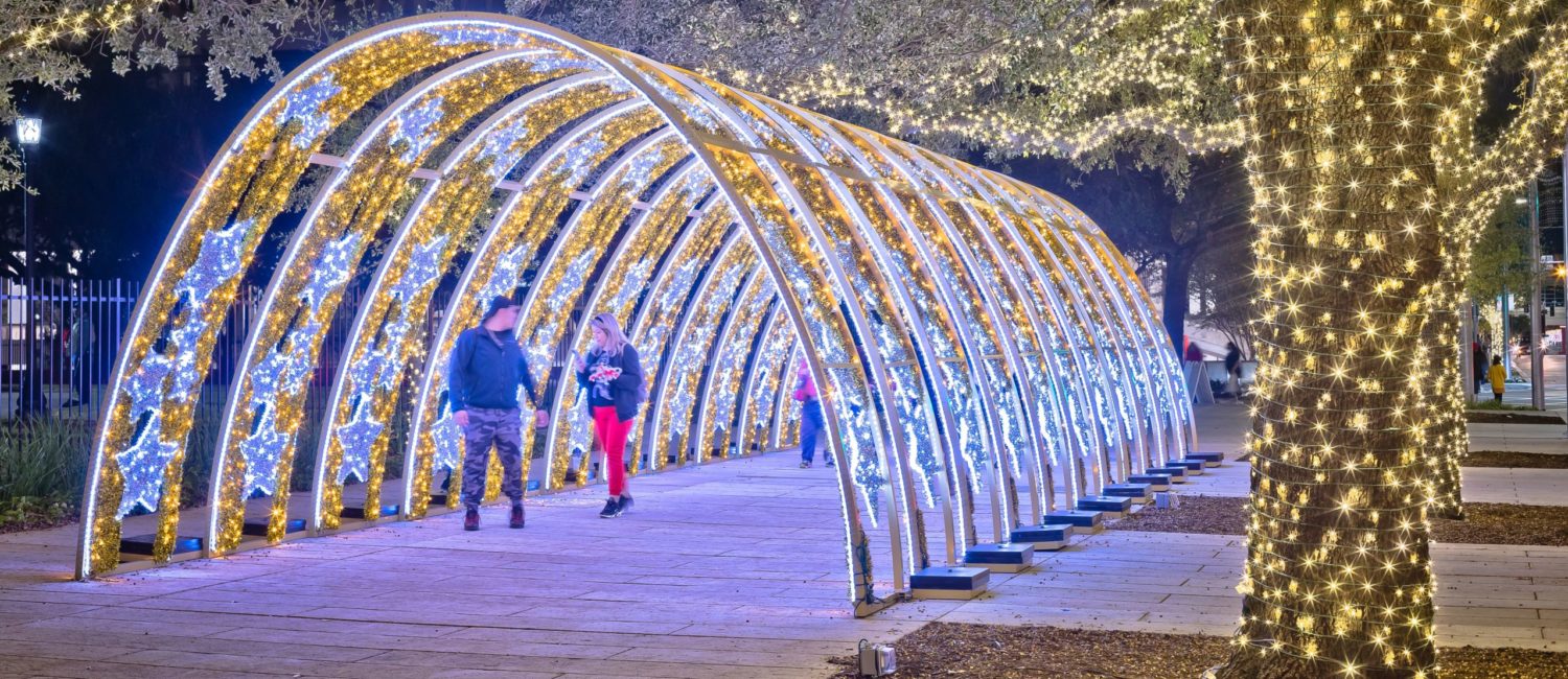 Stroll through 100,000 LED lights at Winter Wanderland on Bagby Street. (Courtesy Central Houston)