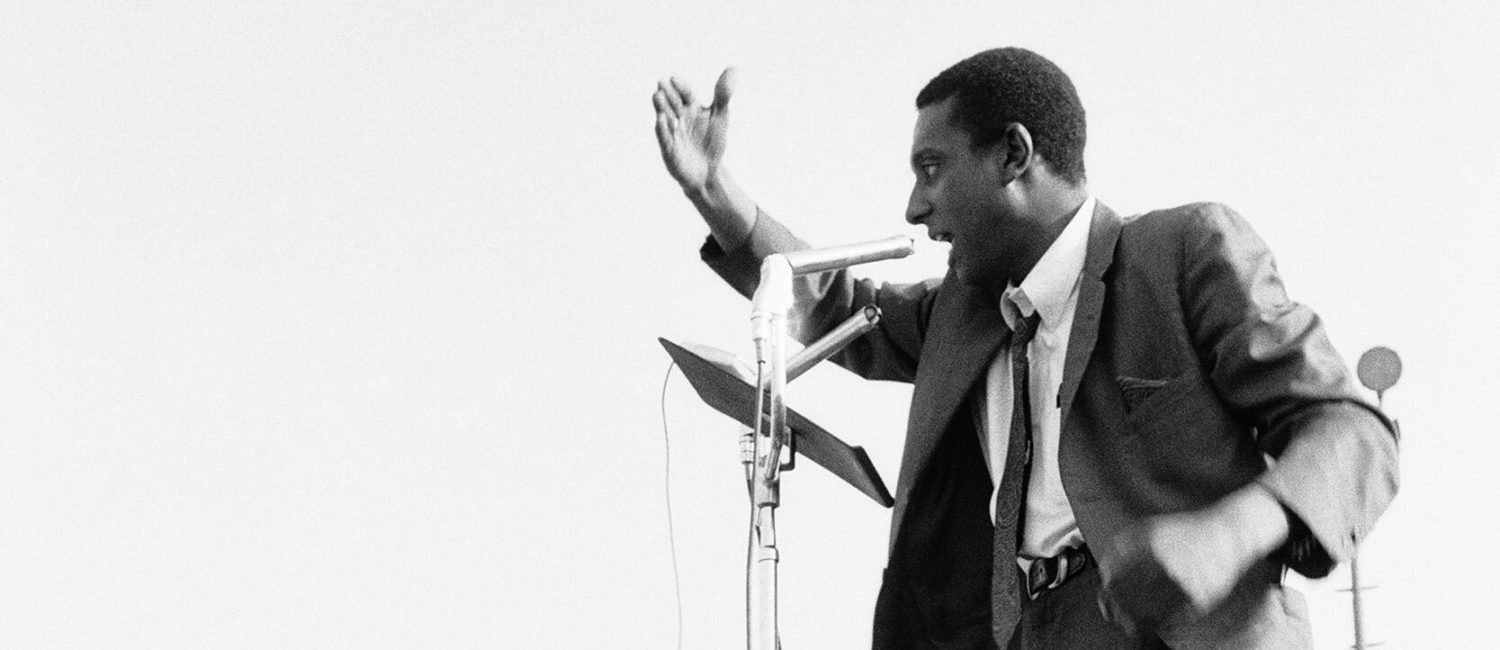Stokely Carmichael addresses the Watts crowd from a truck bed, Los Angeles, 1966. (Caption courtesy Lisa Volpe, MFAH. Photo by Gordon Parks, courtesy The Gordon Parks Foundation.)