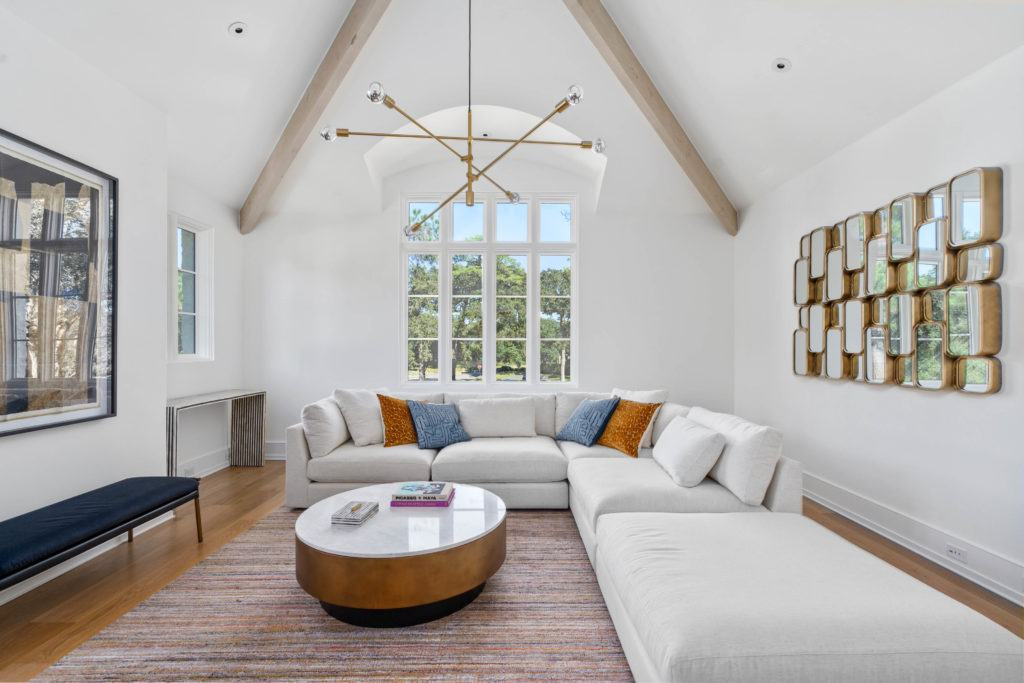 Views from this flexible room at  2445 Pine Valley Court extend across to the  River Oaks pocket park. (Photo by Sonya Bertolino)