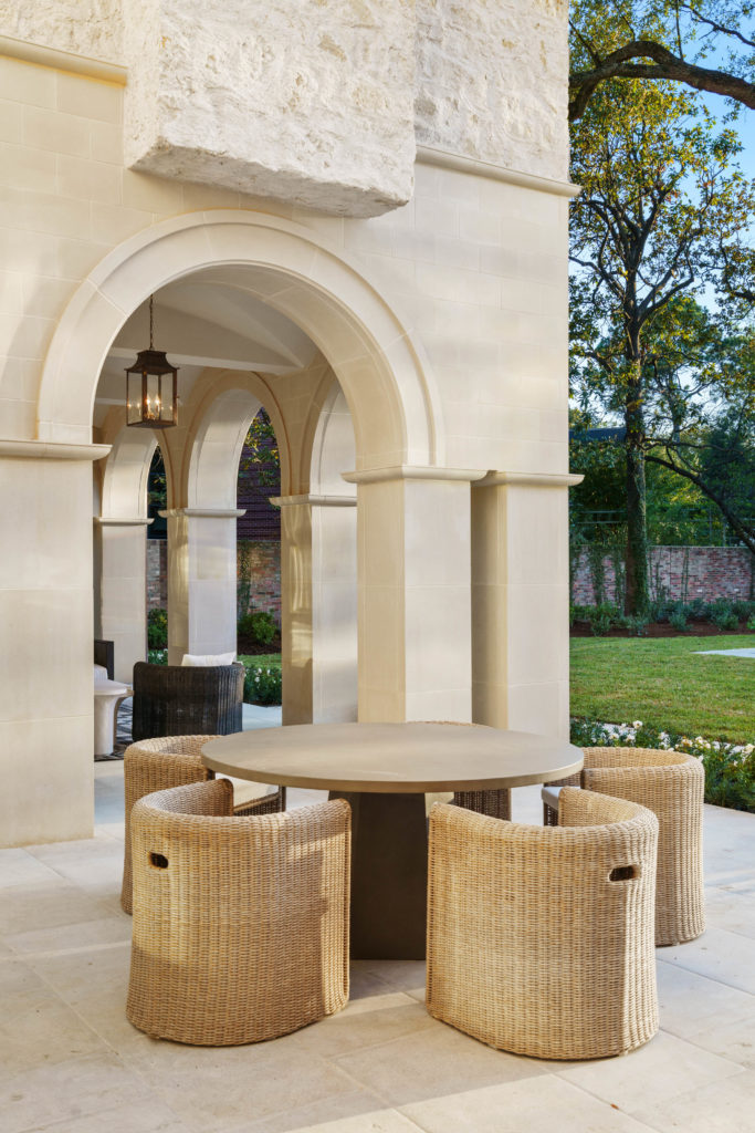 One of several outdoor entertaining areas at 2445 Pine Valley in River Oaks. (Photo by Sonya Bertolino)