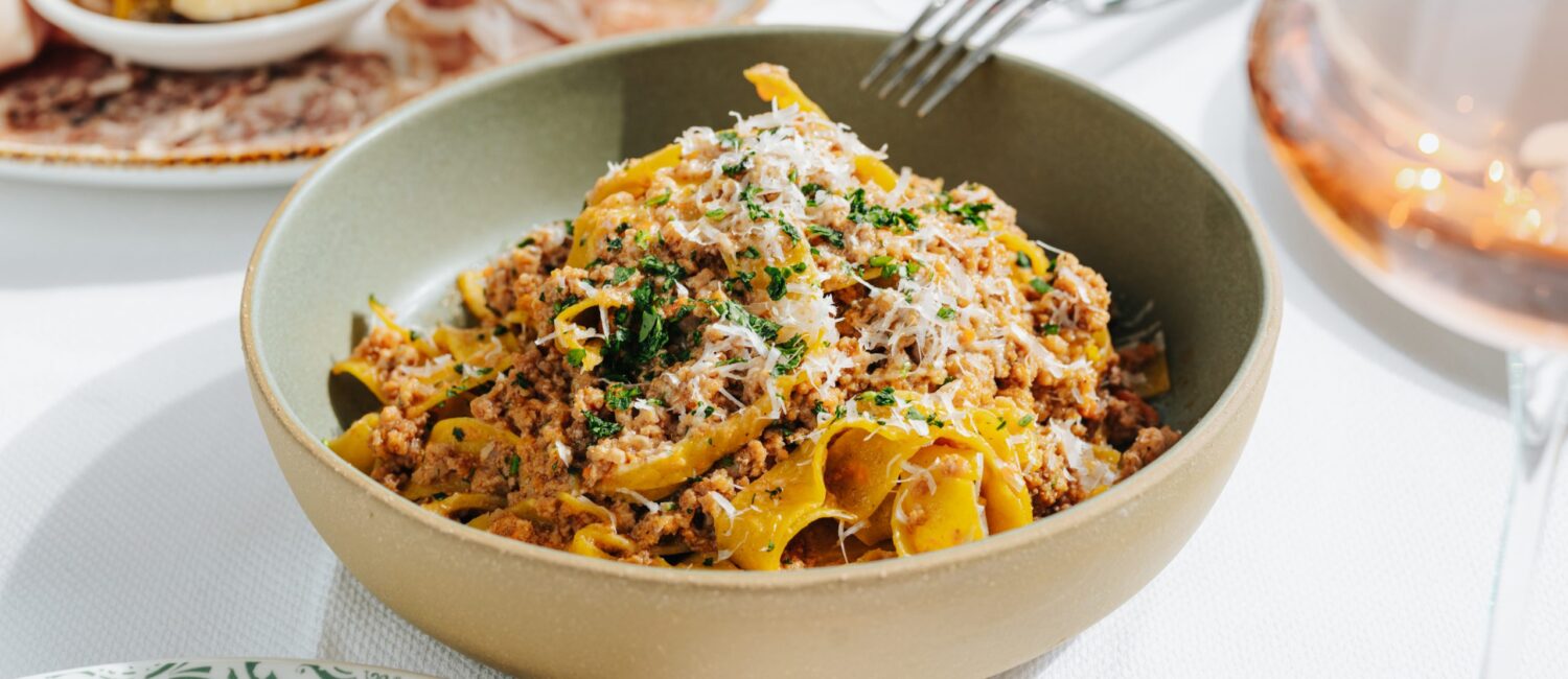 61 Osteria – Tagliatelle Bolognese with braised brisket, veal and pork based sugo with aged parmesan. Photo by Kathy Tran.