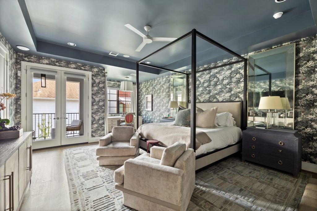 The primary bedroom at 1919 Elmen St. in Houston where Marnie Greenwood of Compass has the listing. (Photo by JG Photography)