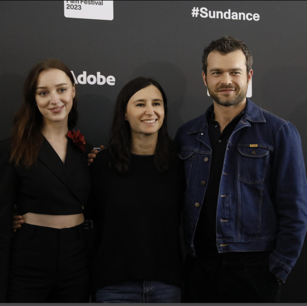 Phoebe Dynevor and Alden Ehrenreich appear at the Sundance Film Festival in q and a are following the premier of their film, Fair Play (photo courtesy of Sundance Institute)
