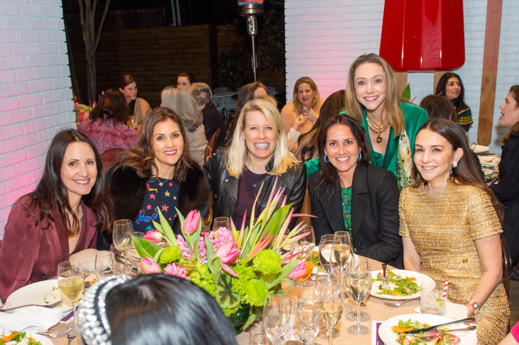 Kate Stukenberg, Meg Lonergan, Amanda Hughes Pickering, Julie Bergeron, Kaitlyn Scheurich, co-chair Loraine Christ Speier at CAMH Another Great Night  (Photo by Jacob Powers)