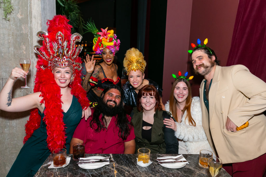 Ali DiNunzio, Julian Luna, Jordan Phillips, Gin Braverman, Matt Fries (Moon Papas) Kathryn McDougal (Photo by Emily Jaschke)