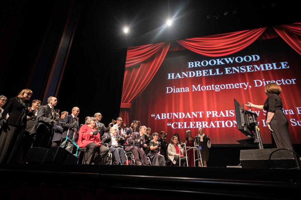 The Brookwood Community Handbell Ensemble performing at the gala at Hobby Center for the Performing Arts. (Photo by Daniel Ortiz)