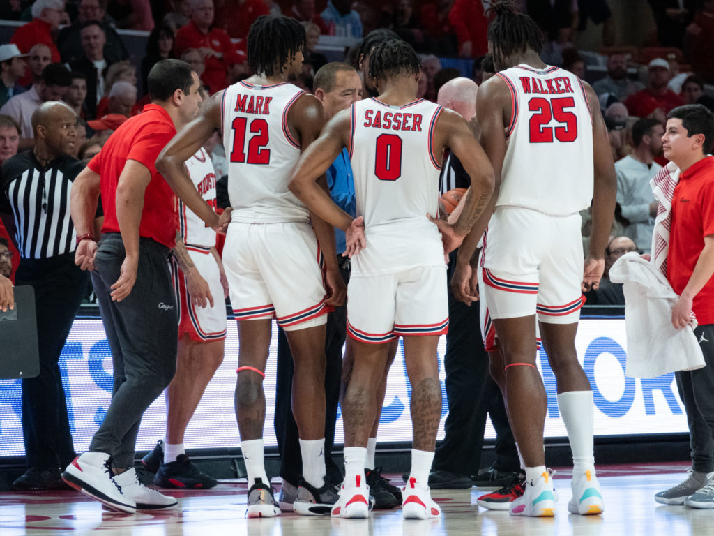 University of Houston's Tramon Mark, Marcus Sasser and Jarace Walker can create a lot of offense. (Photo by F. Carter Smith)