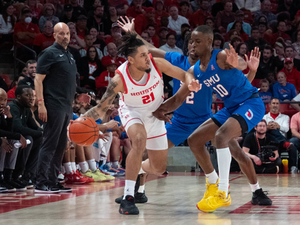 University of Houston guard Emanuel Sharp is getting more and more comfortable doing things besides just hitting threes. (Photo by F. Carter Smith)