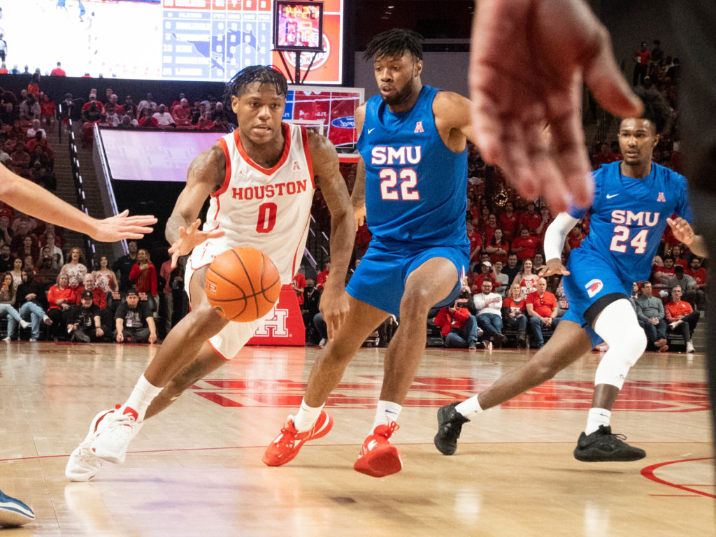 University of Houston guard Marcus Sasser continues expanding his game. (Photo by F. Carter Smith)