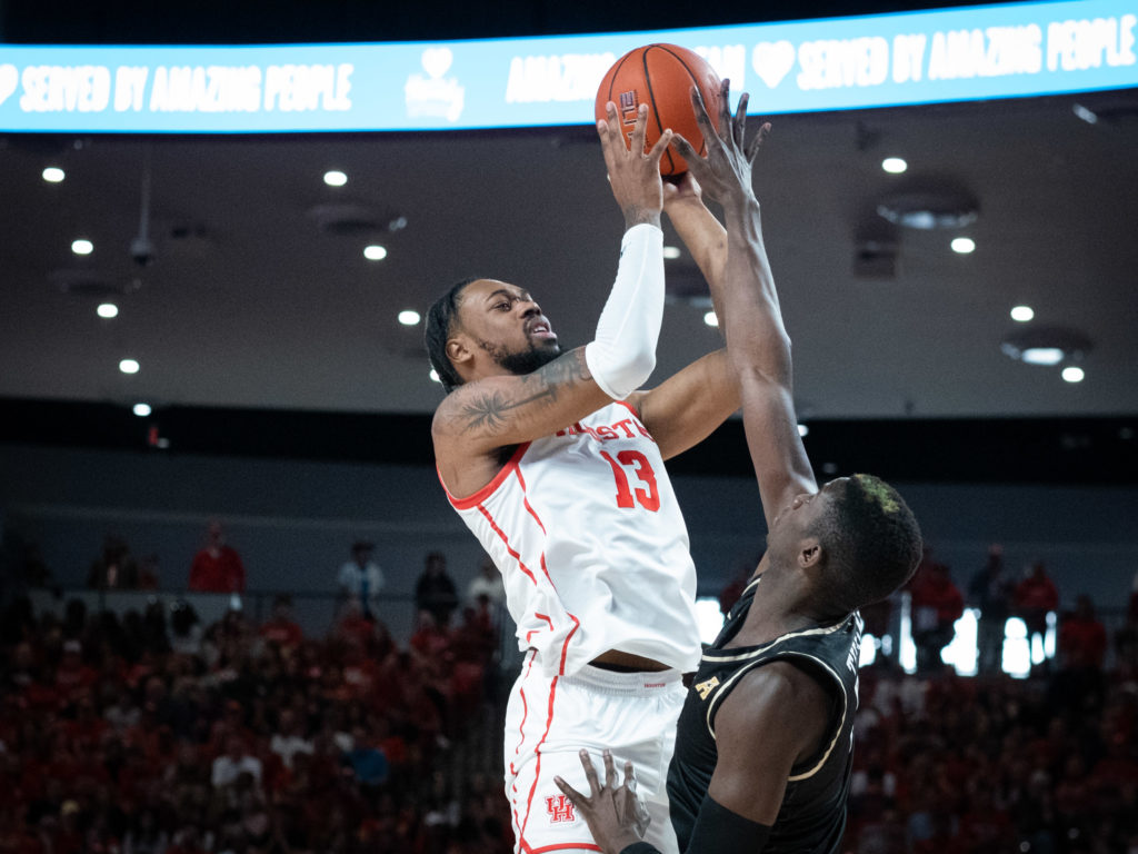 University of Houston forward J'Wan Roberts has greatly expanded his offensive game, (Photo by F. Carter Smith)