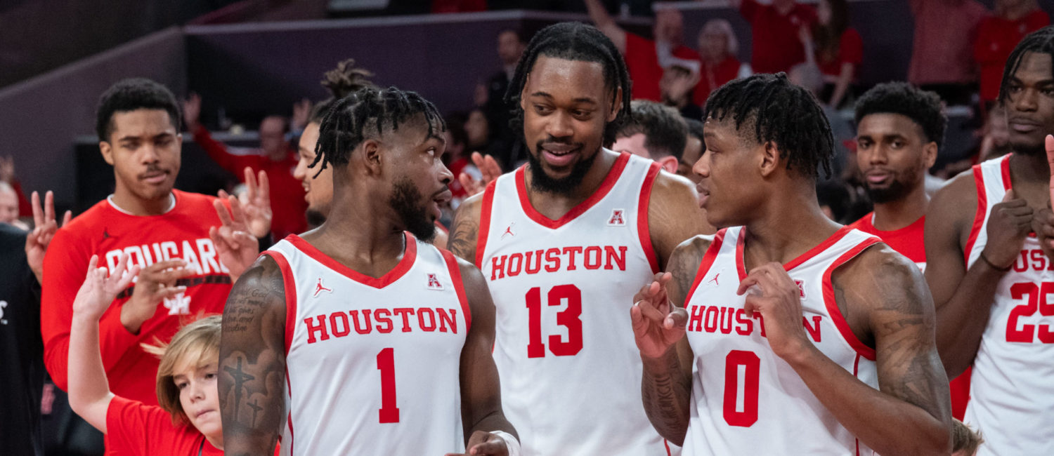 The University of Houston Cougars beat the University of Central Florida Knights with a 71-65 victory at Fertitta Center