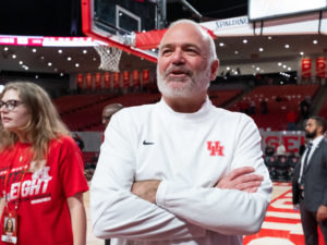 The University of Houston Cougars beat the University of Central Florida Knights with a 71-65 victory at Fertitta Center