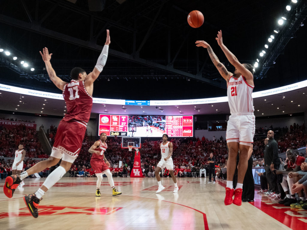 University of Houston guard Emanuel Sharp is a serious 3-point threat. (Photo by F. Carter Smith)