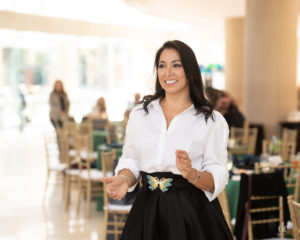 Elizabeth Smith dancing to Sir Earl Toon singing(Photo by Danny Campbell, Thomas Garza, Rob Wythe/Wythe Portrait Studio)