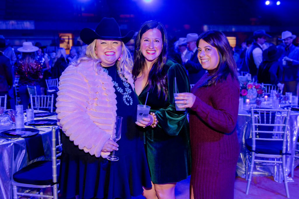 Junior League of Fort Worth President Becky Escott, Megan Stiller and BreAnna Souders at the Junior League of Fort Worth Grand Entry Gala. Photo by Canon Elizabeth Photography