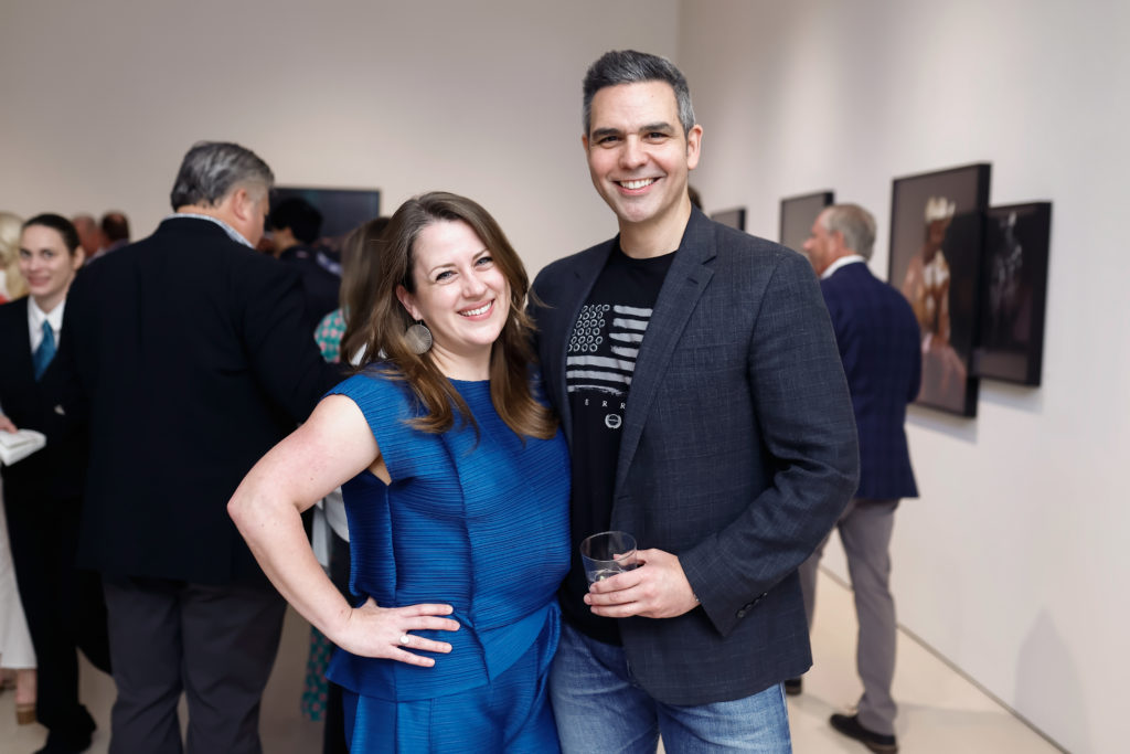 Erin Dorn, Tom Raith at Leslie's Legacy cocktail at McClain Gallery (Photo by Johnny Than)