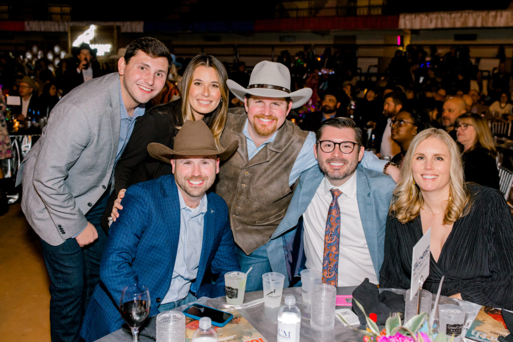 Thomas Salyer, Michelle Pond, Clint Sanders, Stephen Gilchrist, Craig Crowell, and Matti Crowell at the Junior League of Fort Worth Grand Entry Gala. Photo by Canon Elizabeth Photography