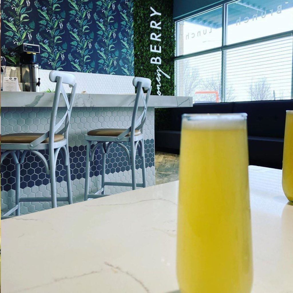 Inside the Dallas location of Honeyberry Pancakes and Cafe.