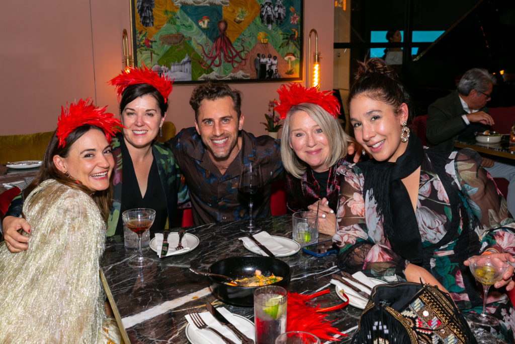 Melissa McDonnell Lujan, Michelle White, Michael Mandola, Sicily Dickenson, Calia Pettigrew at the Gin Design Group soirée at The Lymbar in The Ion. (Photo by Emily Jaschke)