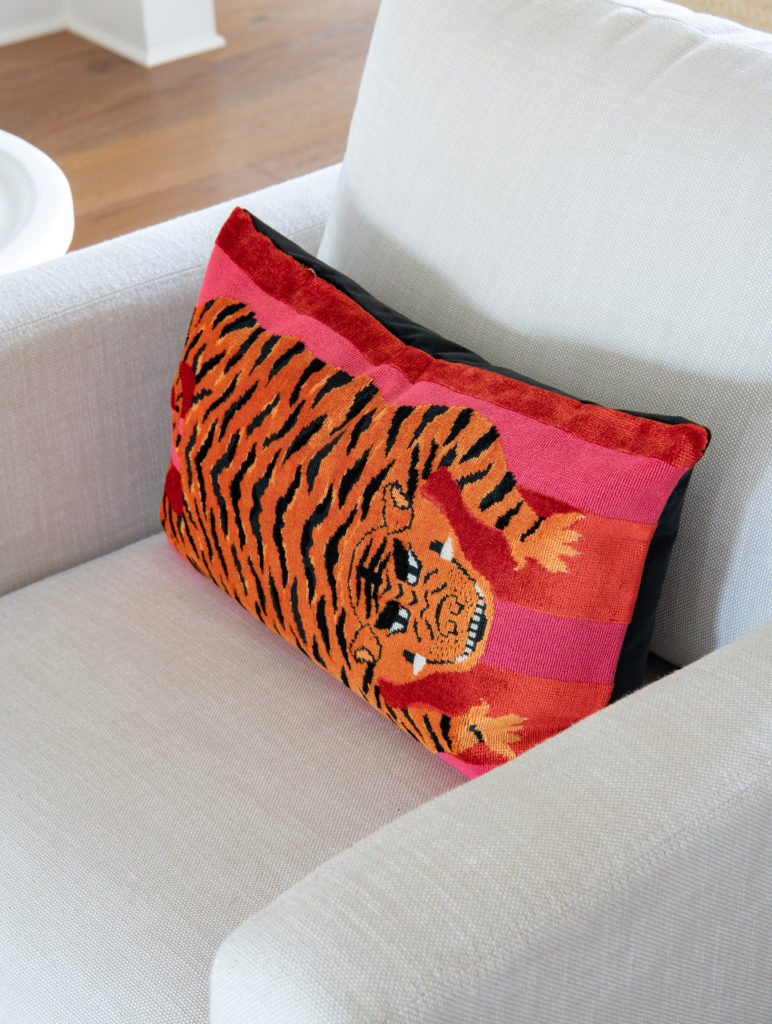 Bright and bold pillow add a whimsical - but easily changeable - touch. (Photo by Michael Hunter)