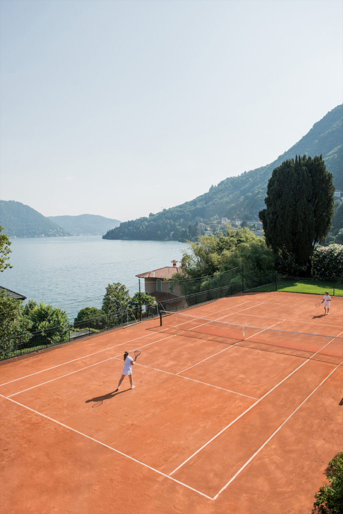 Tennis court at the Passalacqua hotel. (photo by Ricky Monti)
