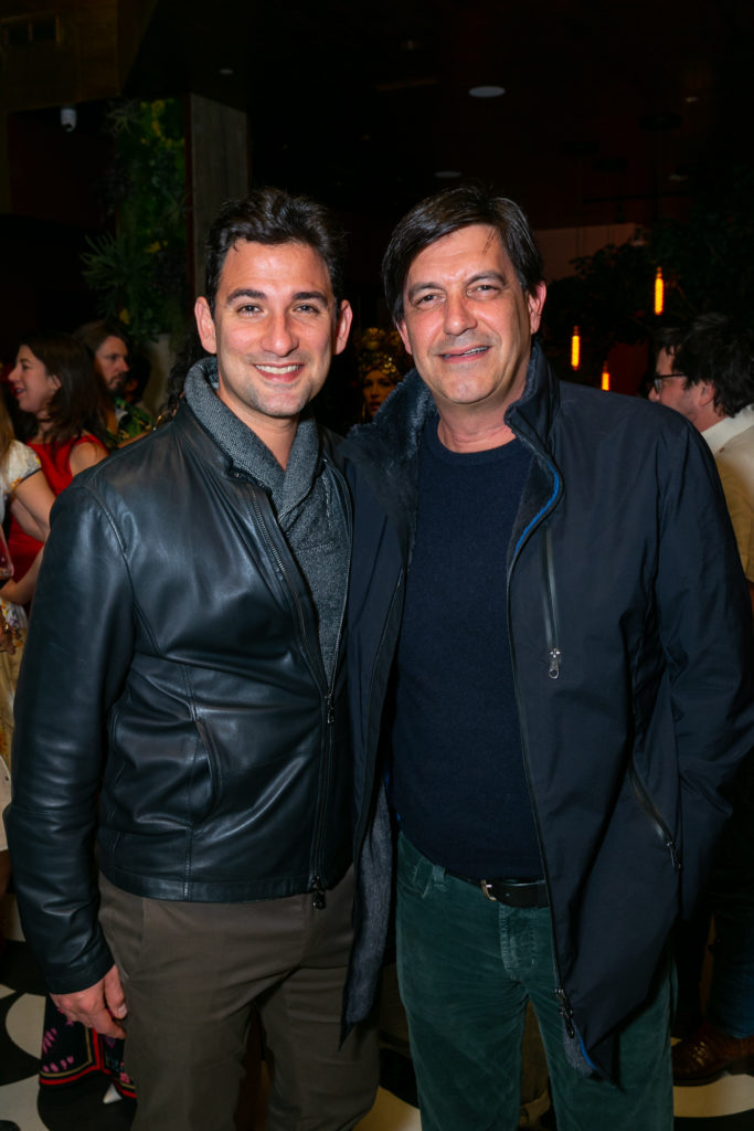 Jose Ocque & Stuart Rosenberg at the Gin Design Group soirée at The Lymbar in The Ion. (Photo by Emily Jaschke)
