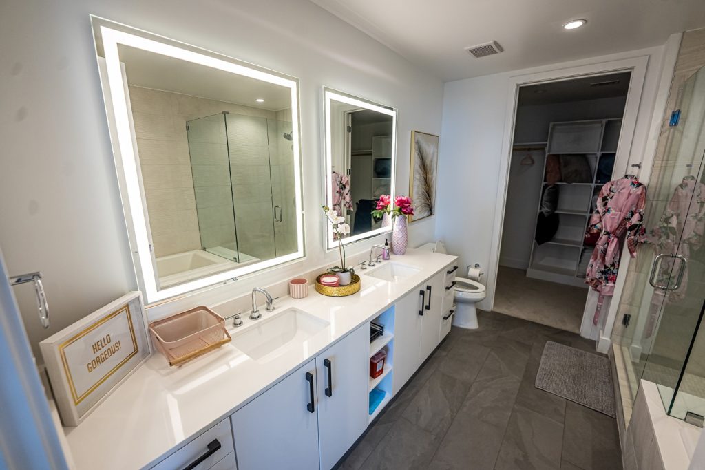 One of four bathrooms in VIP Recovery Care's 2,700 square foot penthouse in downtown Houston.