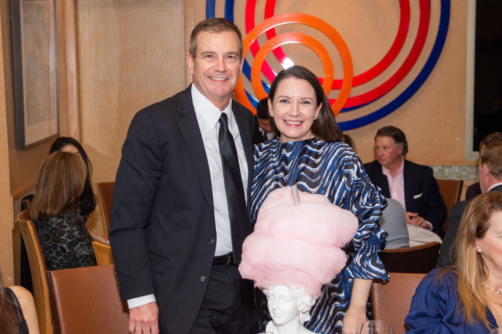 Wine raffle winner Mark Alsop and CanCare president and CEO Darcie Wells at Tony's. (Photo by Jacob Power)