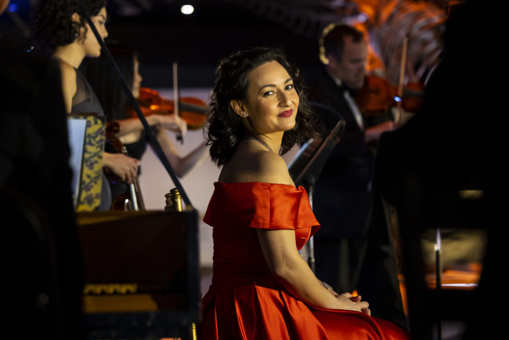 Soprano Camille Ortiz who performed at the Ars Lyric gala held at the Houston Museum of Natural Science. (Photo by Annie Mulligan)