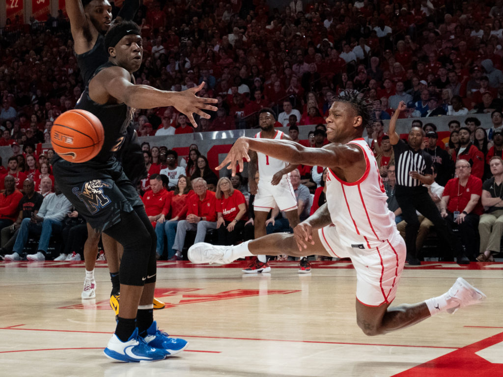 University of Houston guard Marcus Sasser is a gifted passer too. (Photo by F. Carter Smith)