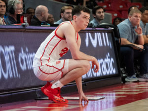 The Fertitta Center crowd is always happy to see UH guard Ryan Elvin checking into the game. (Photo by F. Carter Smith)