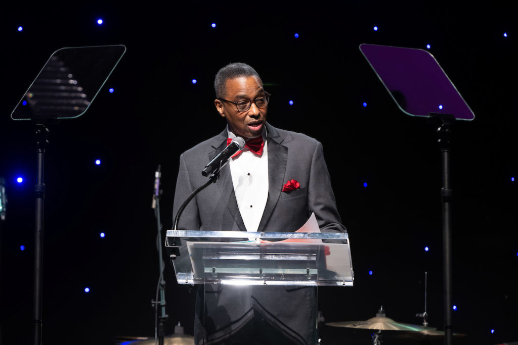 Emcee Khambrel Marshall at the American Heart Association 'Heart Ball' held at The Post Oak Hotel. (Photo by Wilson Parish)