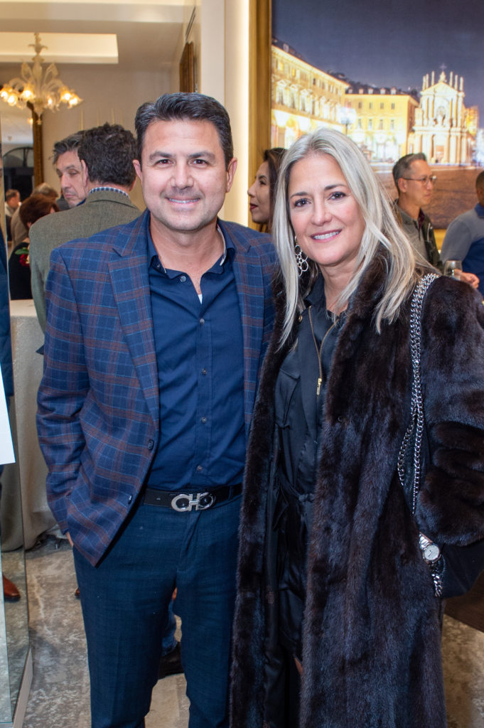 Chef Giancarlo Ferrara & Lisa Ferrara  at the WORLDCLASS cocktail fête at Valobra Master Jewelers. (Photo by Jacob Power)