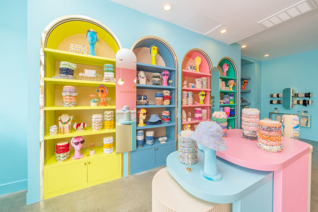 Colorful, whimsical, approachable Lele Sardoughi boutiques offer feel good shopping experiences.
