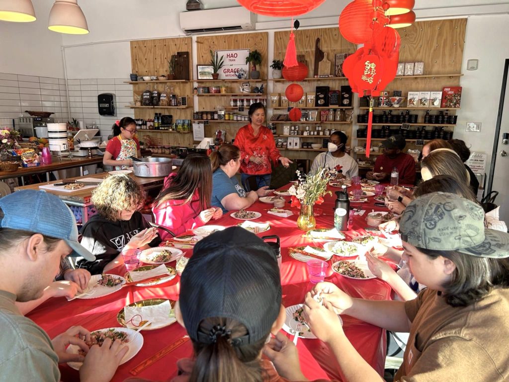 Hao Tran taught people how to perfect their own dumplings at a recent Dim Sum party.