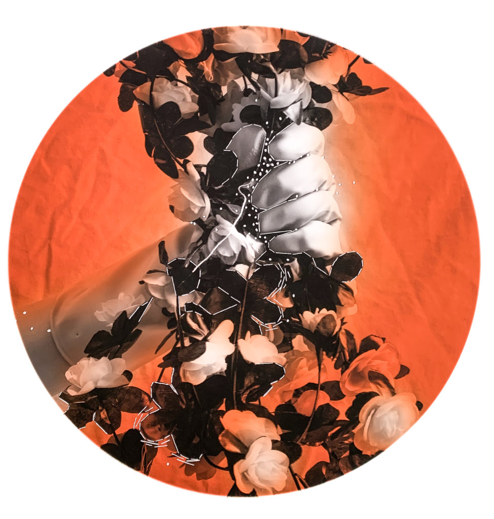 Hillerbrand + Magsamen's "ReAction: Grasp," 2021. The Houston-based artist duo, Hillerbrand + Magsamen, are active supporters of HCP. The hand-sewn thread mirrors the thread in the photograph.