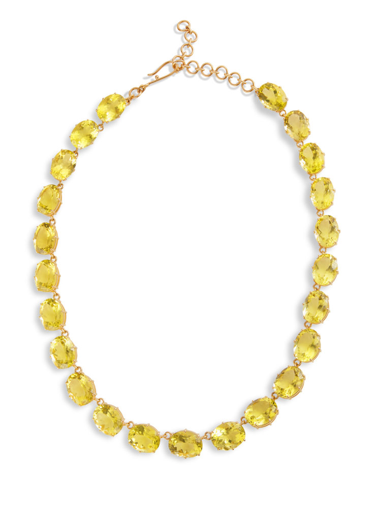 Ileana Makri Lemon Topaz Crow Yellow Gold Necklace