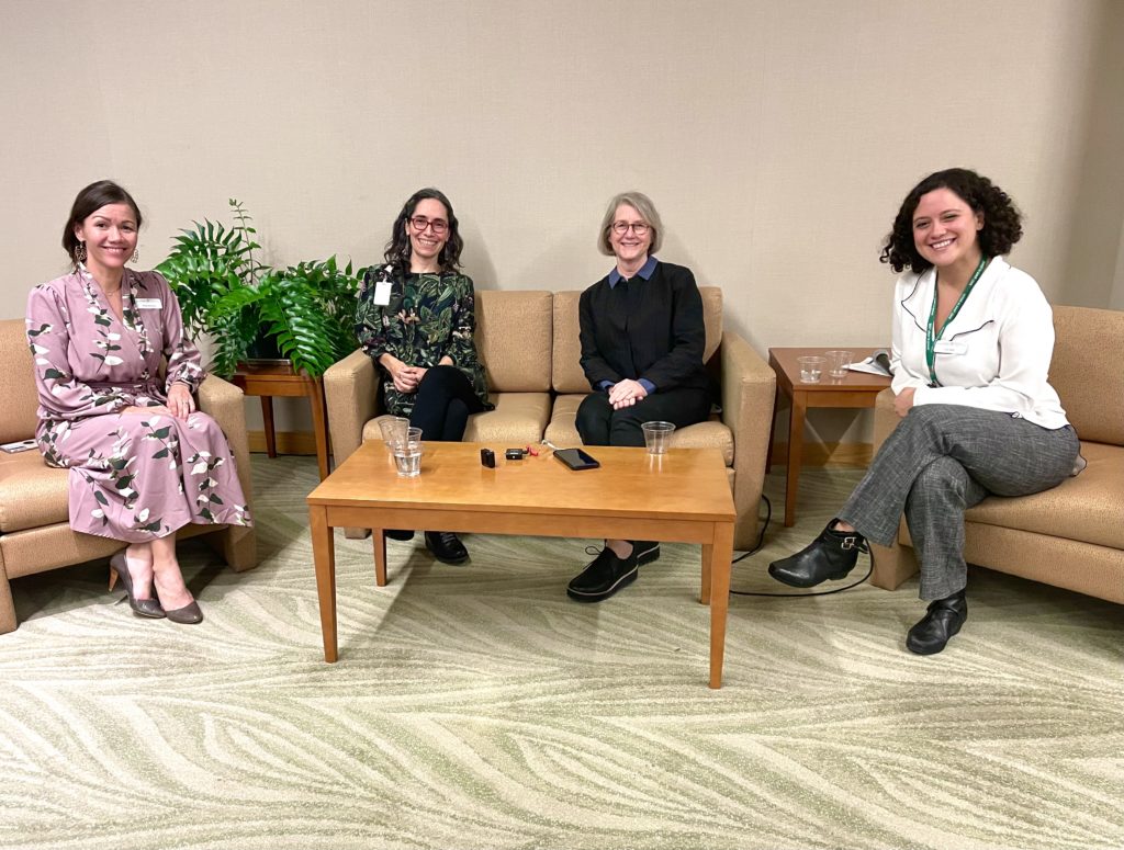 BRIT Herbarium Director Tiana Rehman, botanist Dr. Alejandra Vasco, artist Dornith Doherty and librarian Ana Niño took part in a panel discussion to open the new Illuminations exhibit. (Photo by Courtney Dabney)