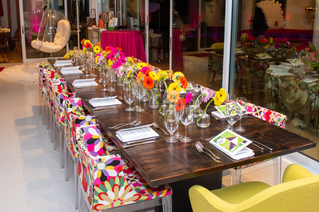 The elegant dinner tables were laid out with a Palm Springs theme at CAMH Another Great Night  (Photo by Jacob Powers)