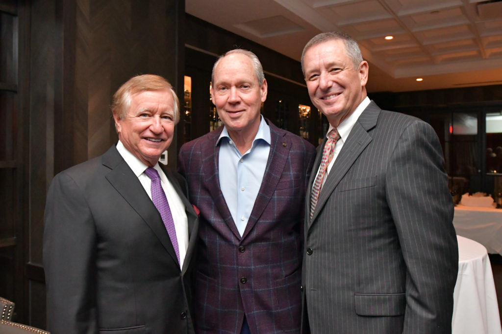 Jesse Tutor, Jim Crane, David Wuthrich at the Men of Distinction announcement party at Steak 48  (Photo by Alex Montoya)