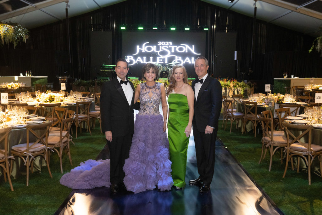 Jim Nelson, Honoree Hallie Vanderhider, 2023 Ballet Ball Chairs Allison and Troy Thacker; Photo by Wilson Parish
