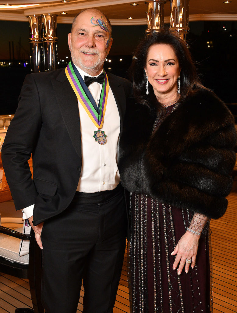 Lance & Alicia Smith  at the San Luis Salute Mardi Gras ball at the Galveston Island Convention Center at The San Luis Resort. (Photo by Dave Rossman)