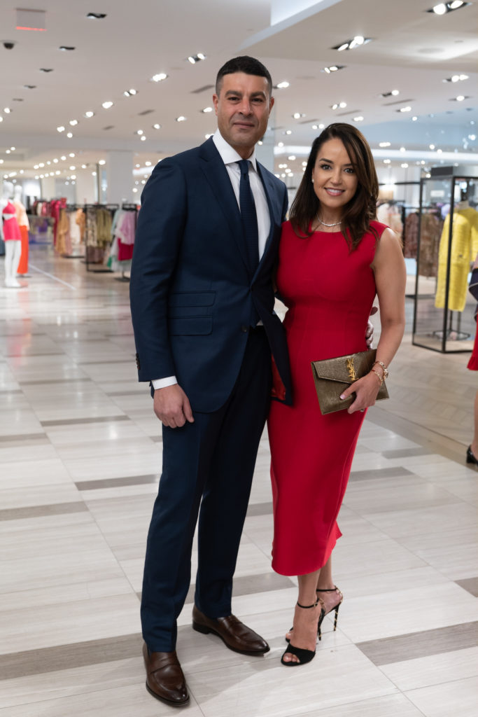 Omar Alaoui & honoree Maria Moncada Alaoui at Saks Fifth Avenue for the Houston Sweethearts tea party. (Photo by Daniel Ortiz)