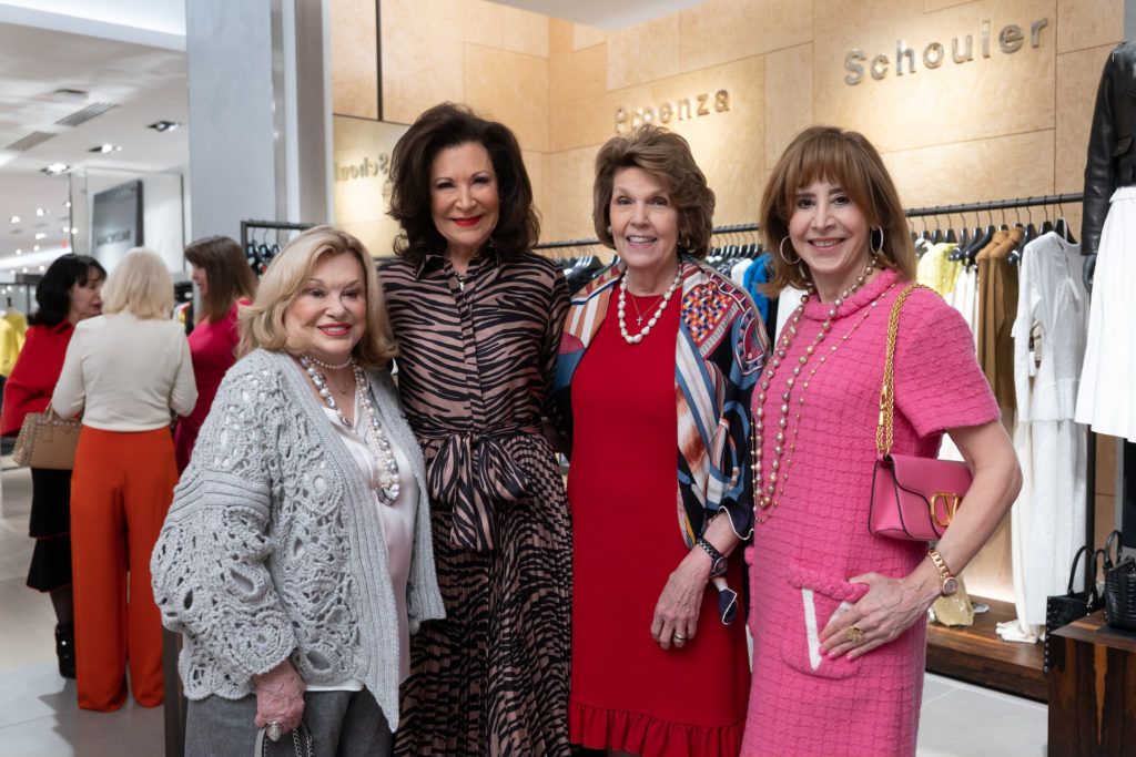  Sidney Faust, Betty Hrncir, Lilly Andress, Vicki West at Saks Fifth Avenue for the Houston Sweethearts tea party. (Photo by Daniel Ortiz)