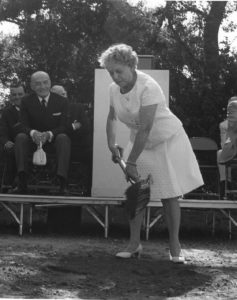 Mrs. Velma Kimbell at the groundbreaking of the Kimbell Art Museum June 27, 1969